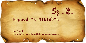 Szpevák Miklós névjegykártya